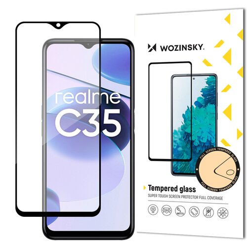 Wozinsky Trpežno kaljeno steklo 9H za celoten zaslon Realme C35 z okvirjem Case Friendly black, (21533978) Cene