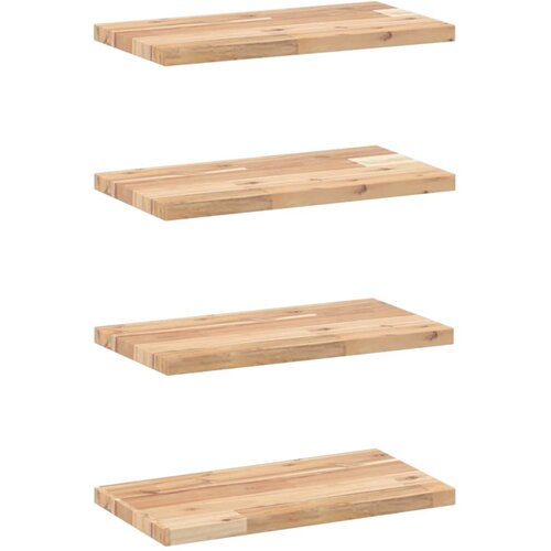 vidaXL Viseče police 4 kosi 60x20x2 cm neobdelan masiven les akacije, (5000306971) Cene