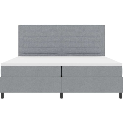  Krevet s podnicom i jastucom svijetlosive boje 200x200 cm od tkanine Slike