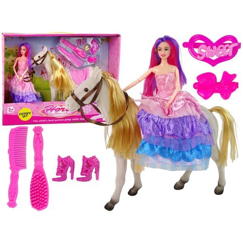 Princess Doll with White Pony Figures Accessories. Cene
