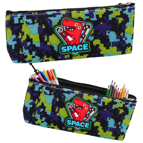  Pernica space dinosaur pixels plavo zelena 20x8cm Slike