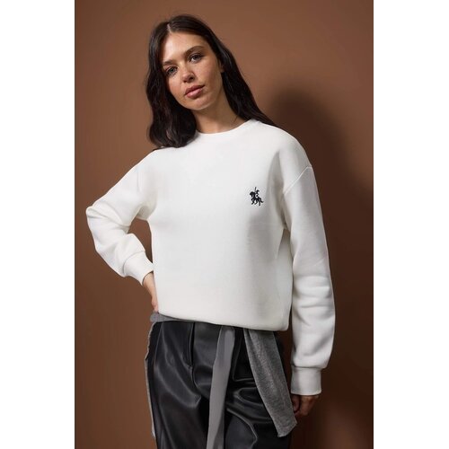 TRENDYOLMILLA ženski duks Twoaw26Sw00253, Ecru-Ecru Cene