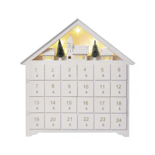 Emos LED adventski kalendar 8xLED/2xAA bela Cene