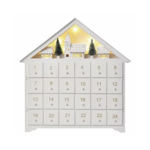 Emos LED lesen adventni koledar, 35x33 cm, 2x AA, notranji, topla bela, časovnik DCWW02
