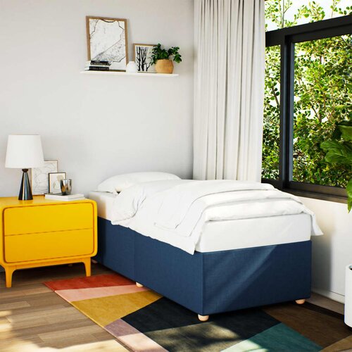 The Living Store Posteljni okvir moder 90x190 cm blago - Posteljni Okvir, (21428234) Slike
