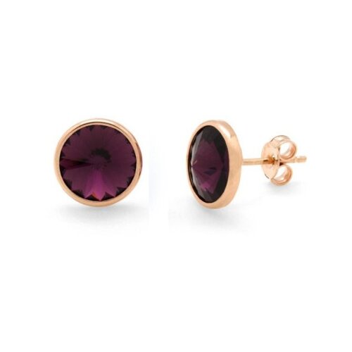 Victoria Cruz basic amethyst mindjuše sa swarovski kristalom ( a2791-11st ) Cene