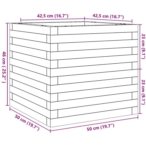  Vrtna sadilica bijela 50x50x46 cm od masivne borovine Slike