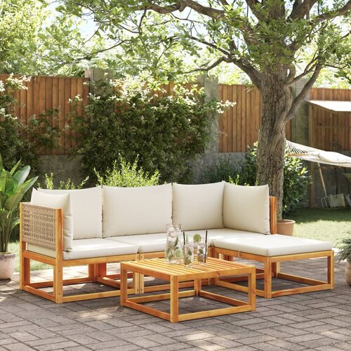 vidaXL 5-dijelna set vrtnih sofa od masivnog drva bagrema s jastucima Cijene