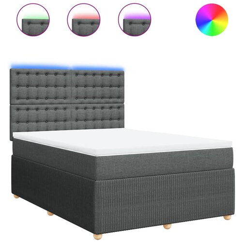 Maison Chic Box spring posteljni - Vzmetna postelja z vzmetnico temno siv 140x190 cm blago SL4917, (21901046) Cene