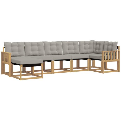 vidaXL Zunanja garnitura za sedenje 7 pcs Bela in svetlo siva, (5000282003) Cene