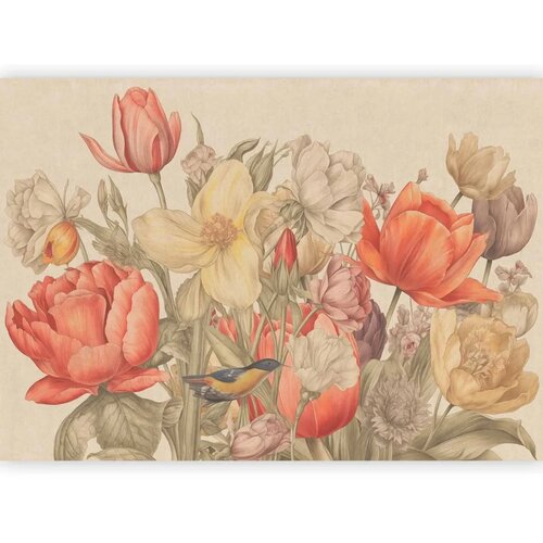  Foto tapeta - Bouquet of flowers on a cream background 200x140 Cijene
