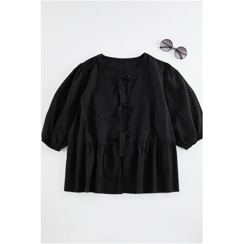 Trendyol Ženska bluza Tbbaw25Af00021, Crna Cene