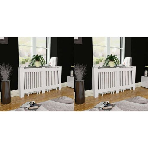  Pokrovi za radijator 2 kom bijeli mdf 152 cm Cene