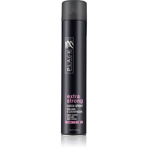 Black Professional Line Lacca Black Extra Strong Hair Spray lak za lase z ekstra močnim utrjevanjem za volumen in sijaj 750 ml Slike