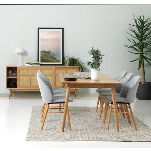 Unique Furniture Pro&amp;scaron;iriv blagovaonski stol s pločom stola u dekoru hrasta u prirodnoj boji 190x90 cm Barrali &amp;ndash; Slike