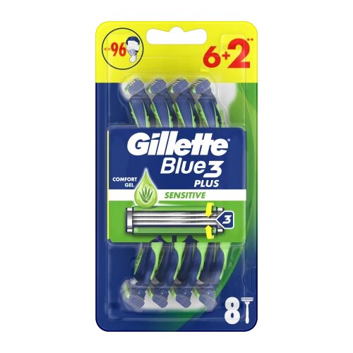 Gillette blue 3 sensitive brijač za jednokratnu upotrebu, 8 komada Cene