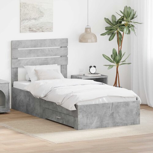  Krevetna konstrukcija Betonski sivi i srebrna 70 x 190 cm Cijene