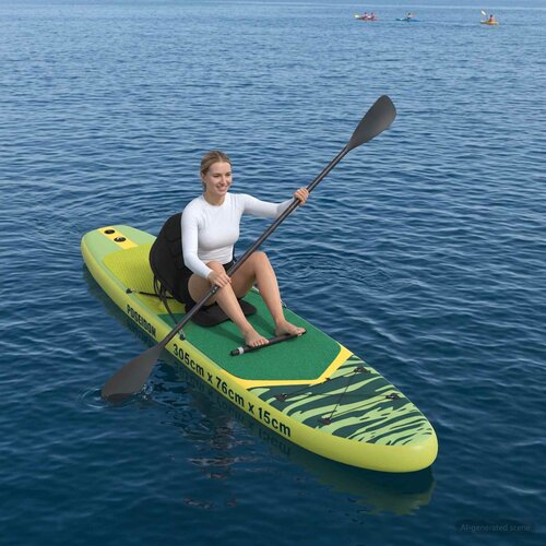 SUP Daska s Mjestom 2-u-1 POSEIDON 305 x 76 x 15 cm Zelena za Slike