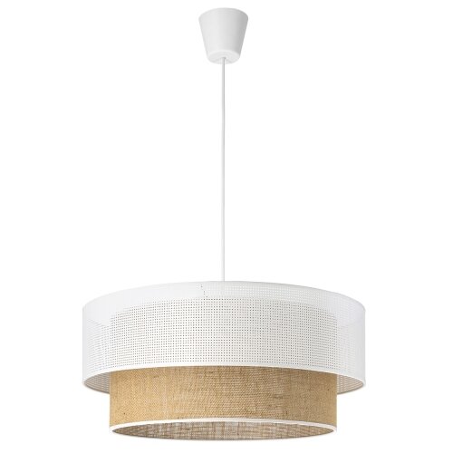  Visilica na sajli BORHO 1xE27/60W/230V &amp;Oslash; 40 cm bela/juta Slike