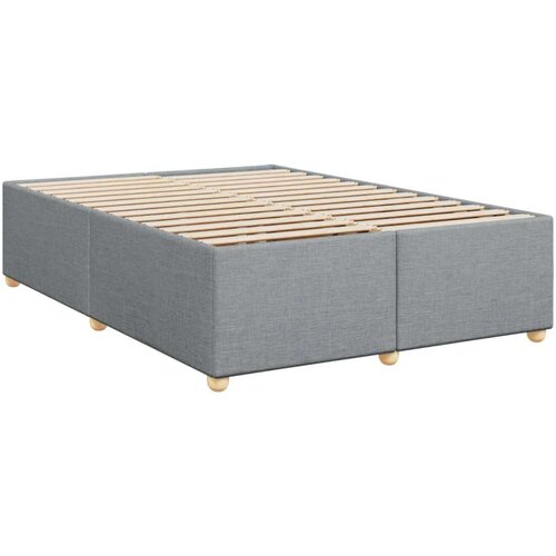 VidaXL krevet box spring s madracem svjetlosivi 140x200 cm od tkanine Slike