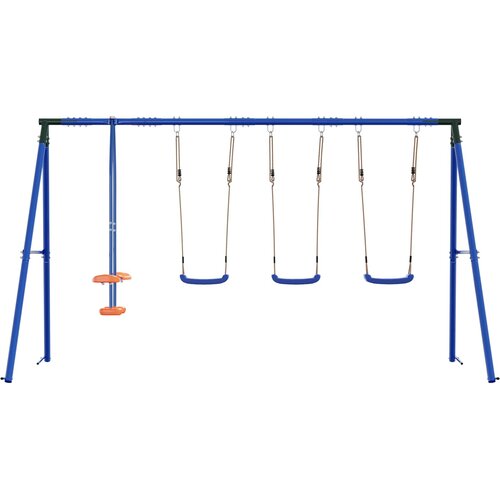  Set vanjskih ljuljački &amp;Scaron;areni 330 x 185 x 185 cm Čelik i PE Slike