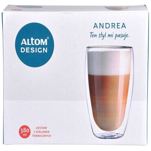 Altom design Andrea Ča&amp;scaron;e s Dvostrukim Stijenkama i Termo Dnom, 380 ml (Set od 2 Ča&amp;scaron;e) Slike
