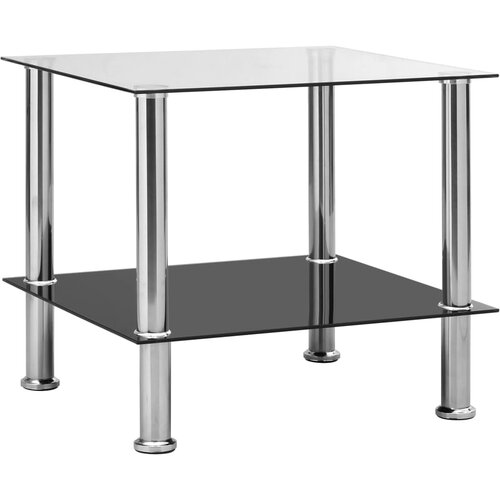 VidaXL Stranska mizica prozorna 45x50x45 cm kaljeno steklo Slike