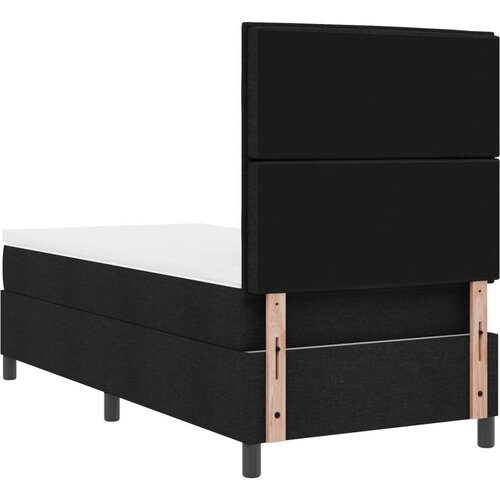  Krevet na podlo&amp;scaron;ku s madracem i LED crni 90x200 cm tkanina Slike