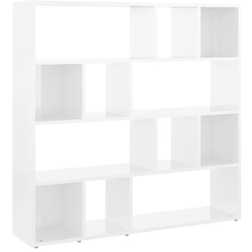 Maison Chic Knjižna omara - Knjižni regal visok sijaj bela 105x24x102 cm, (21723528) Slike