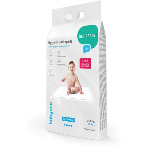 BabyOno Get Ready Hygienic Underpads jednokratne podloge za previjanje 60x90 cm 12 kom Slike
