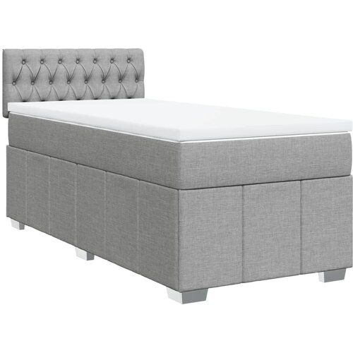 Maison Chic Box spring postelja - Vzmetna postelja z vzmetnico svetlo siva 80x200 cm blago SL11356, (21900989) Slike