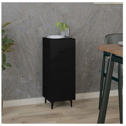  Komoda crna 34 5 x 34 x 90 cm od konstruiranog drva Cijene