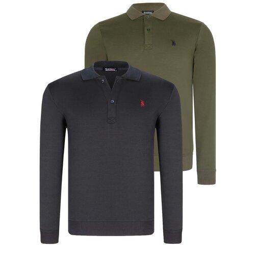 Dewberry DOUBLE SET V4007 MEN&amp;#039;S SWEATSHIRT-NAVY-KHAKI Slike