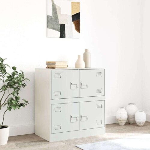 vidaXL Komoda bijela 67 x 39 x 73 cm čelična Cene