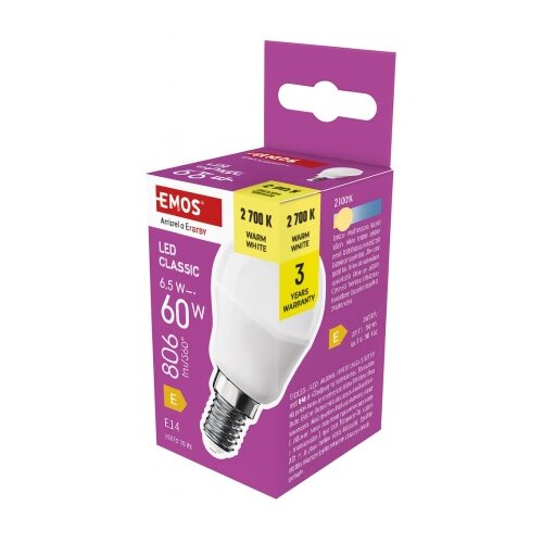 Emos zq1e41 Led sijalica classic mini globe 6,5w(60w) 806lm e14 ww ( 3619 ) Cene