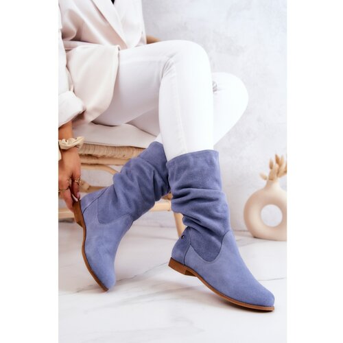 Kesi Women's Suede Boots Maciejka 05057-06 Blue Slike
