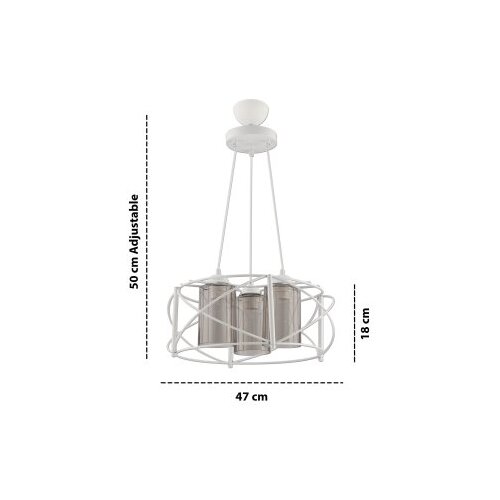Opviq Luster Dratkruh Glass White Grey Cene