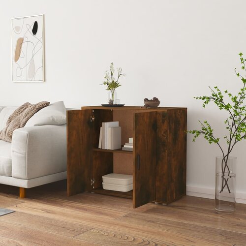  Komoda boja dimljenog hrasta 80x33x70 cm od konstruiranog drva Slike