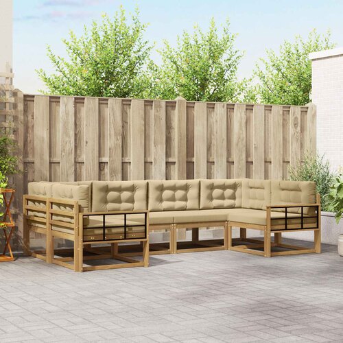  Set vanjskih sofa 6 kom. Bijela i bež 325 x 168,5 x 73 cm Cene
