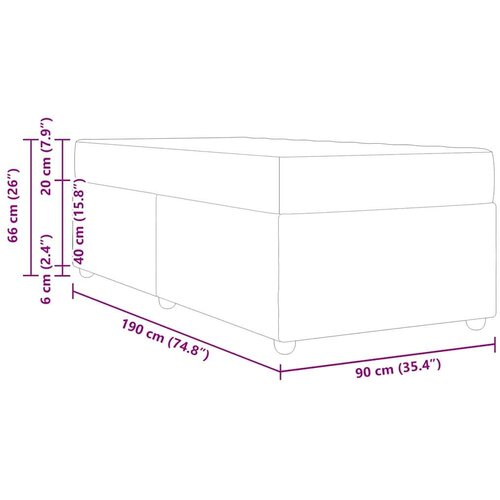  Okvir kreveta s madracem Ostalo Svjetlosiva 90 x 190 cm tkanina Slike