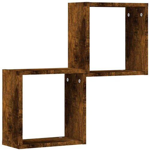 VidaXL Zidne kockaste police 2 kom dimljeni hrast 30x15x30 cm Slike