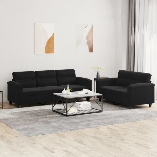 vidaXL 2-dijelni set sofa s jastucima crni od mikrovlakana Cijene