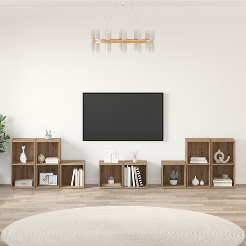 vidaXL Set TV stalka s policom s pohranom 8 pcs Konstruirano drvo Cene