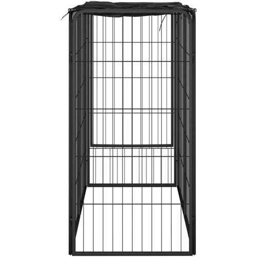  Ograda za pse sa 6 panela crna 50 x 100 cm čelik obložen prahom Slike