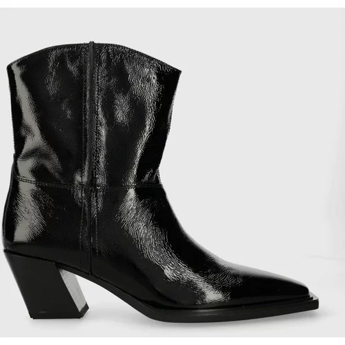 Vagabond Shoemakers Usnjeni kavbojski škornji ALINA ženske, črna barva, 5421.160.20