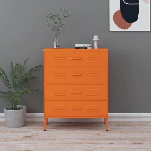 VidaXL Predalnik oranžna 80x35x101,5 cm jeklo Slike