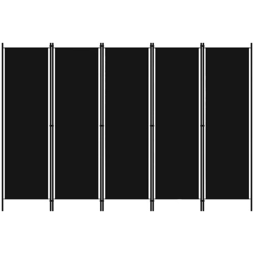 Sobna pregrada s 5 panela crna 250 x 180 cm Cijene