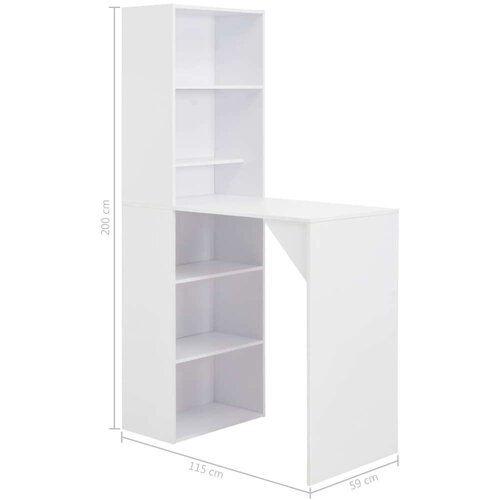  barski stol s ormarićem bijeli 115 x 59 x 200 cm Slike