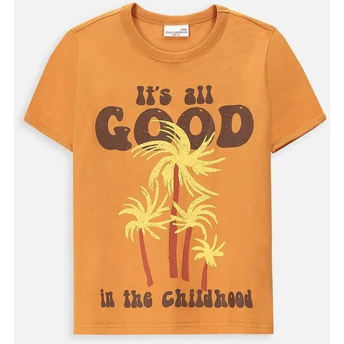 Coccodrillo Otroška bombažna kratka majica rumena barva