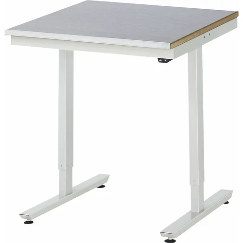 RAU Delovna miza z električno nastavitvijo višine, jeklena obloga, nosilnost 150 kg, ŠxG 750 x 800 mm
